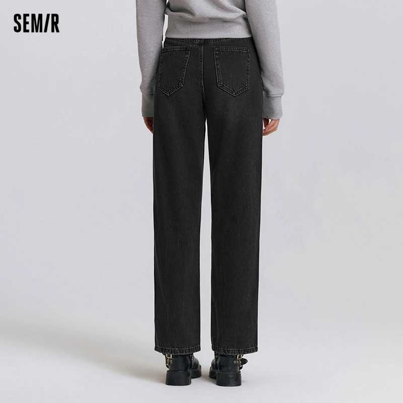 Semir Jeans Women Vintage Long Trousers 2025 New Spring Wide-leg Trousers Comfortable Soft Versatile TrousersT260317