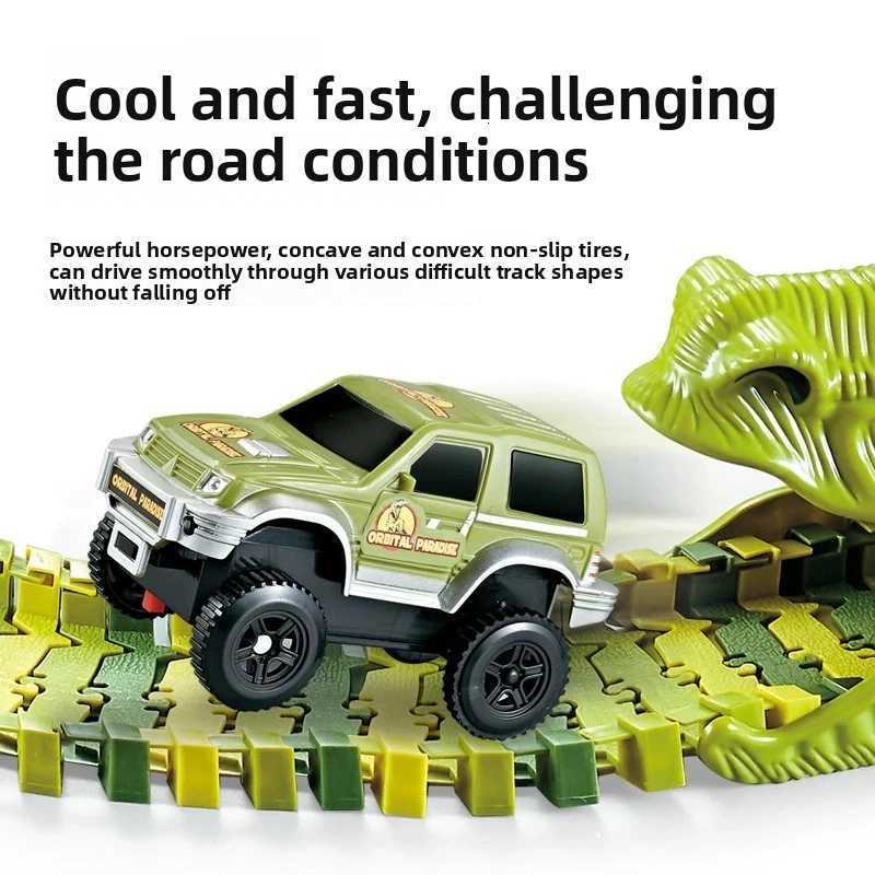 1/2/3pcs Universal Plastic Rail Car Toys fit for Dinosaur Assembly Bend Flexible Racing Track Toys for Children Gifts Y260316