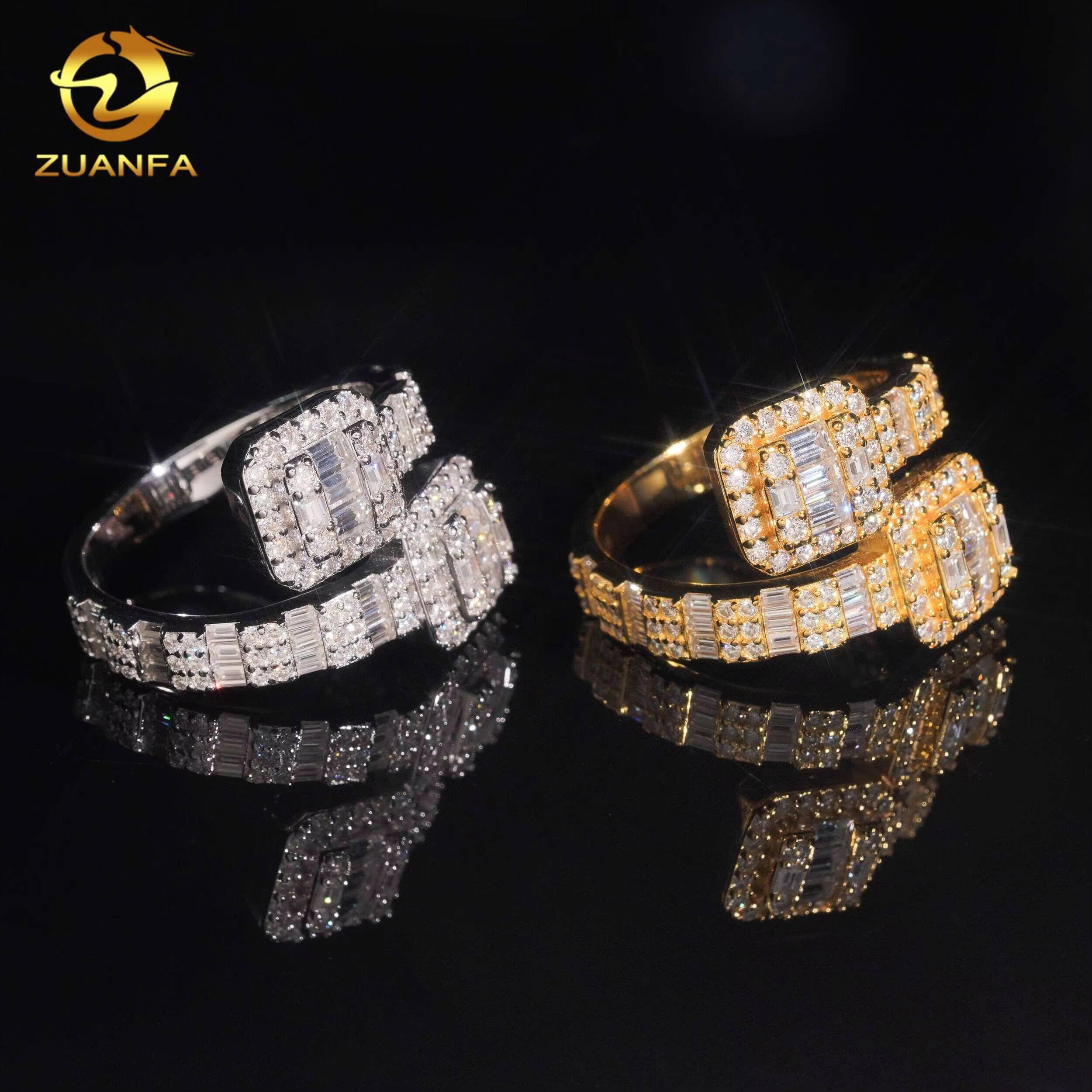 Hip Hop Jewelry Iced Out GRA Certificate Competitive Price Men Moissanite 925 Sterling Silver Ring