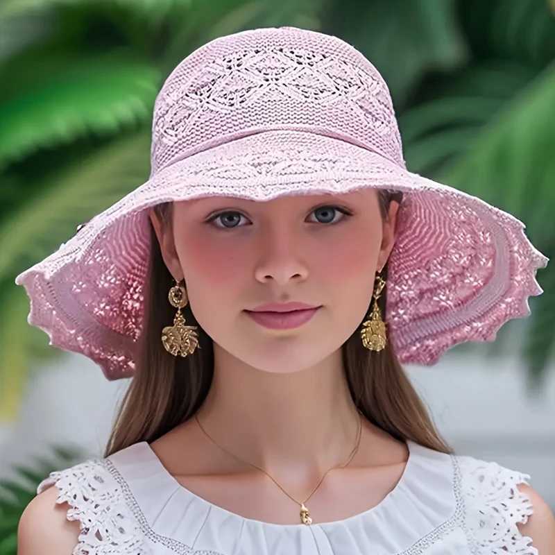 Korean Version New Straw Hat Summer Sun Hat Sun Protection Wave Sun Hat Beach Cool Hat Womens Hat Beach Hats H260317 - view 4