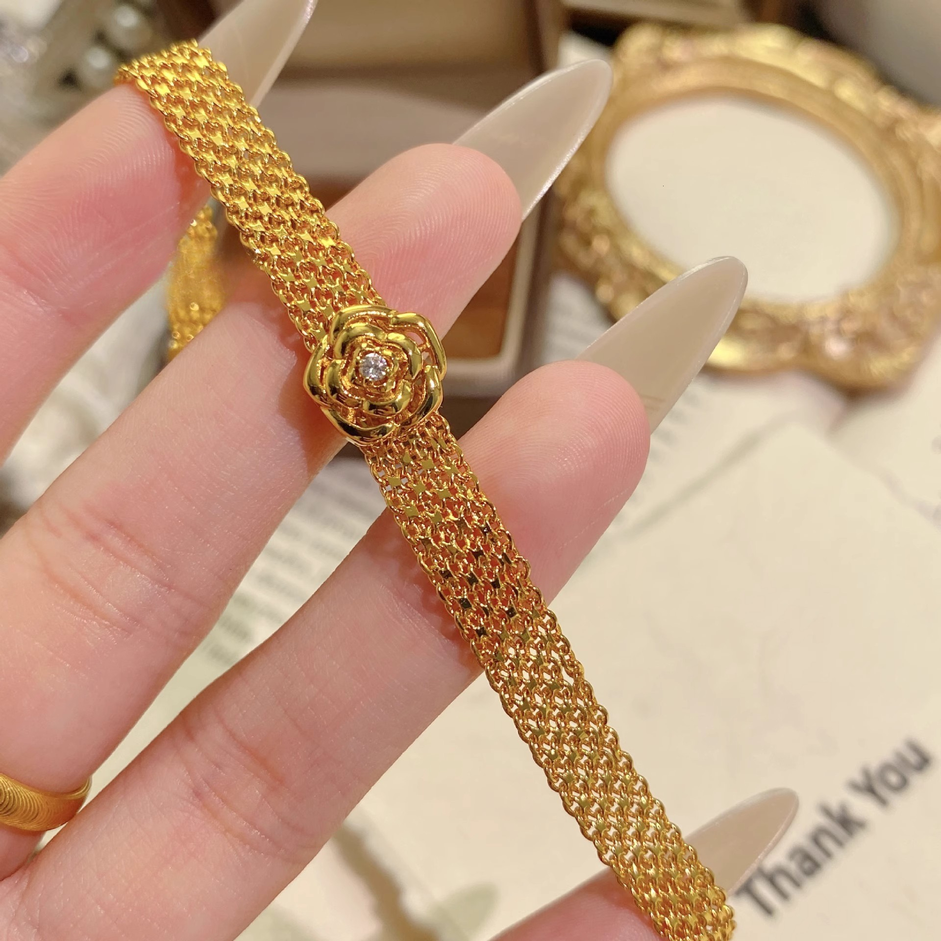 Women Jewelry Bracelets Charm Bracelets Retro Elegant Zircon Rose Braided Strap Holiday Gift Commute Wear Women Bracelet