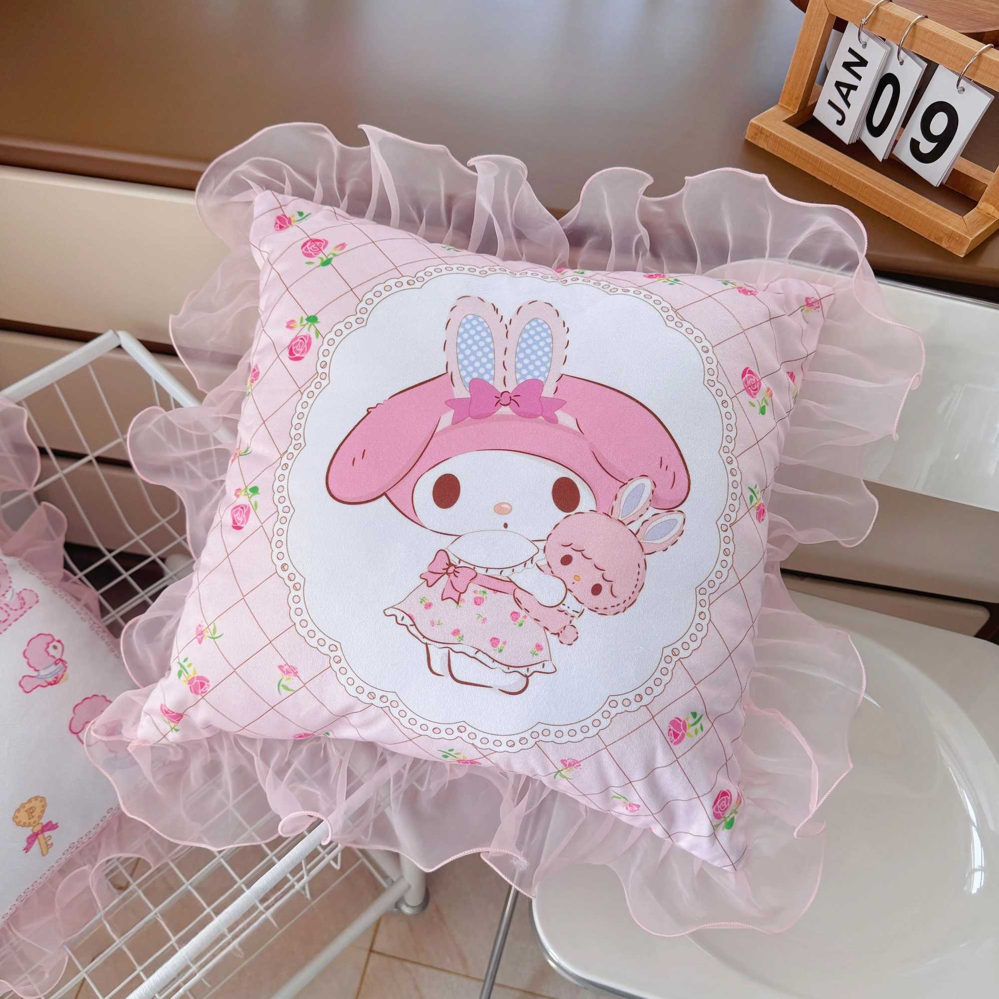 Kawaii My Melody Sweet Piano Back Cushion Cartoon Throw Pillow Sofa Bedroom Home Decor Cuddly Cushion Washable D260317
