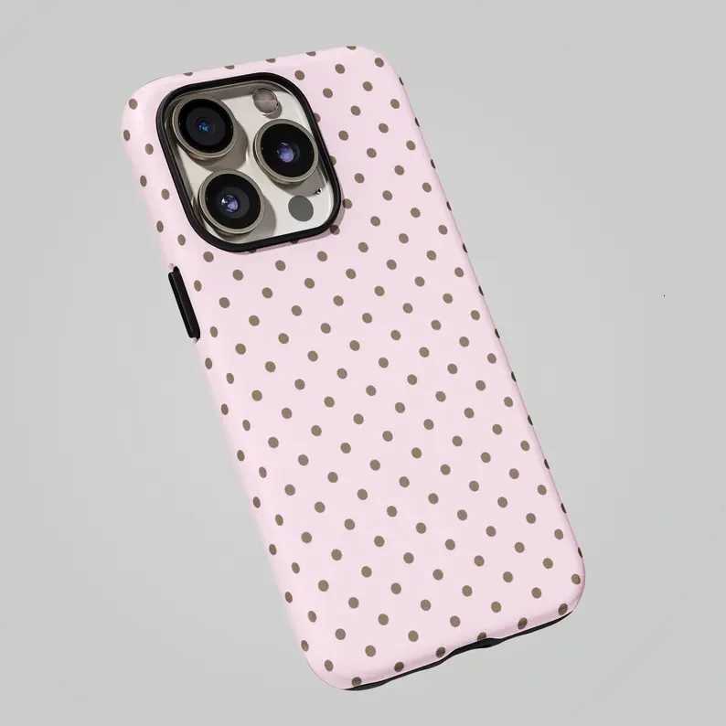 Cute Polka Dots Phone Case for IPhone 17 16e 16 15 14 13 12 11 X XS XR XSMAX 7 8 Air Pro Max Plus Luxury Double-layer Cover C260314