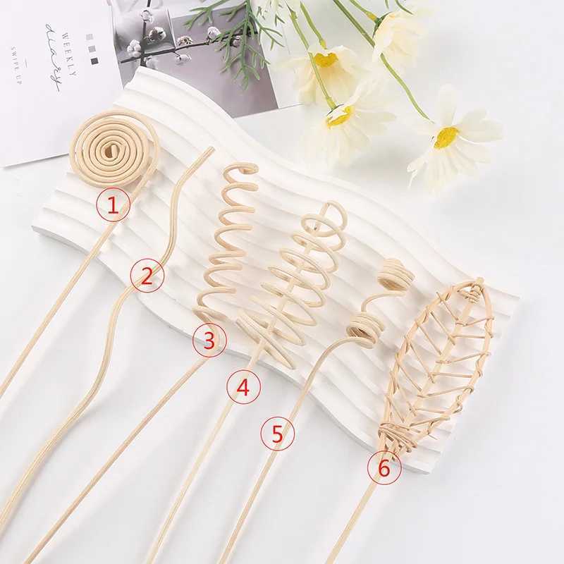 10pcs Natural Wood Ball Aroma Diffuser Reeds Home Fragrance Aromatherapy Reed Sticks DIY Rattan Home Decor for Oil Scents D260317
