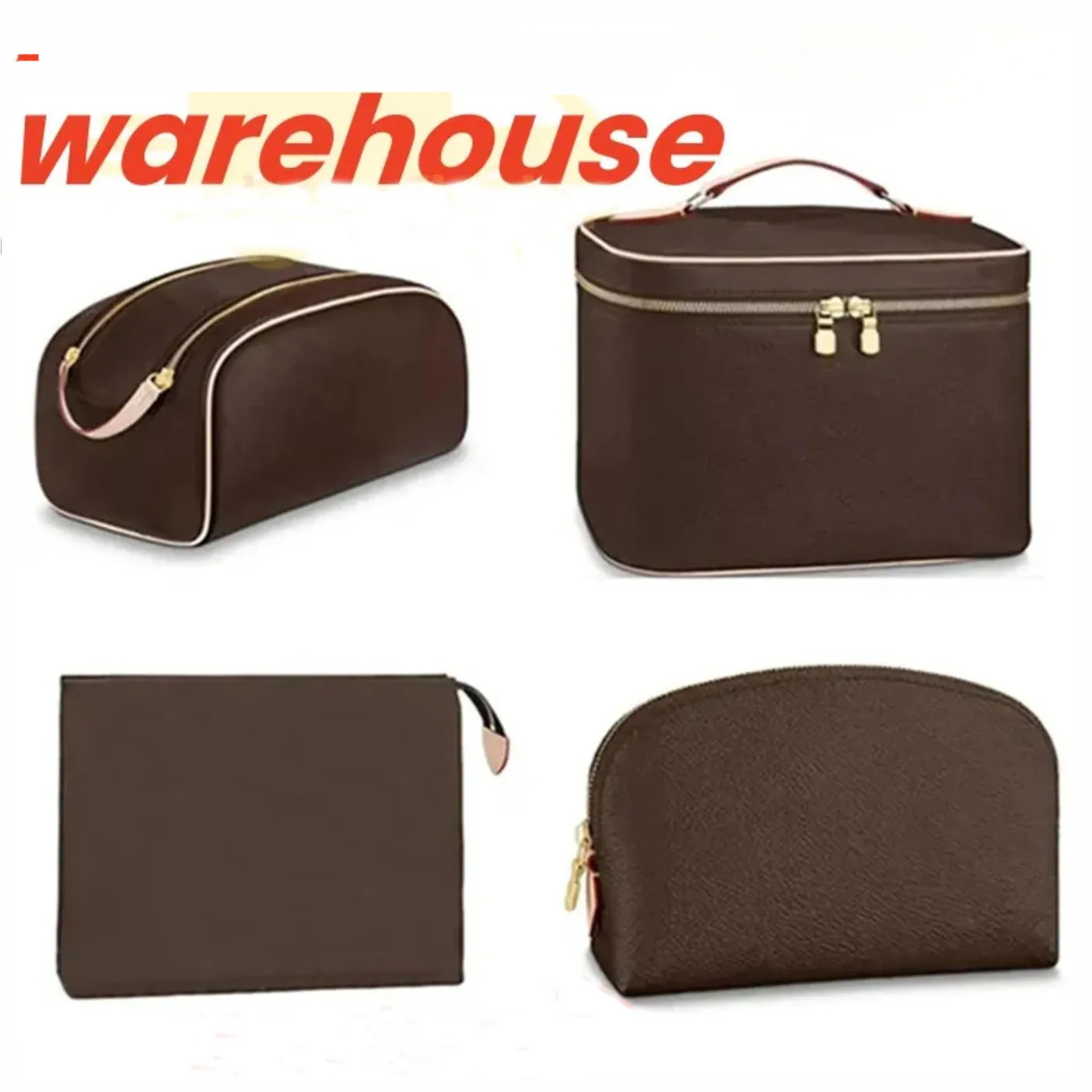 Women designer makeup bag luxury tote handbag wash pouch man purse Leather Shoulder clutch cosmetic bags Cases