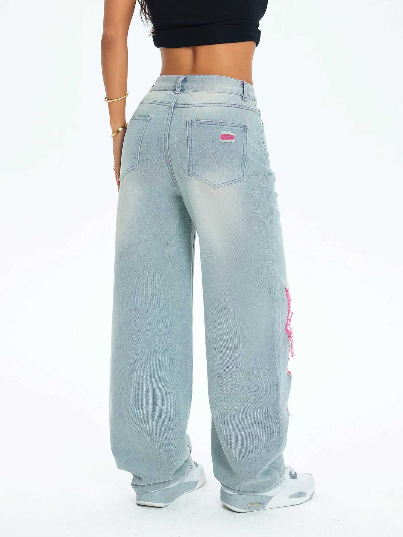 5-Pack Womens Distressed Peach-Colored Chiffon Wide-Leg Long Pants Non-Stretch Fabric Fashionable plus Size Casual TrousersT260317