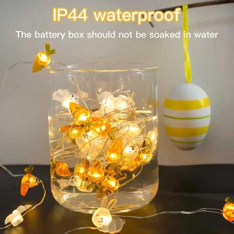 Multipurpose Easter Indoor Lighting Copper Wire Bunny Carrot Egg String Lights Holiday Decor Dining Room Celebration Atmosphere H260316