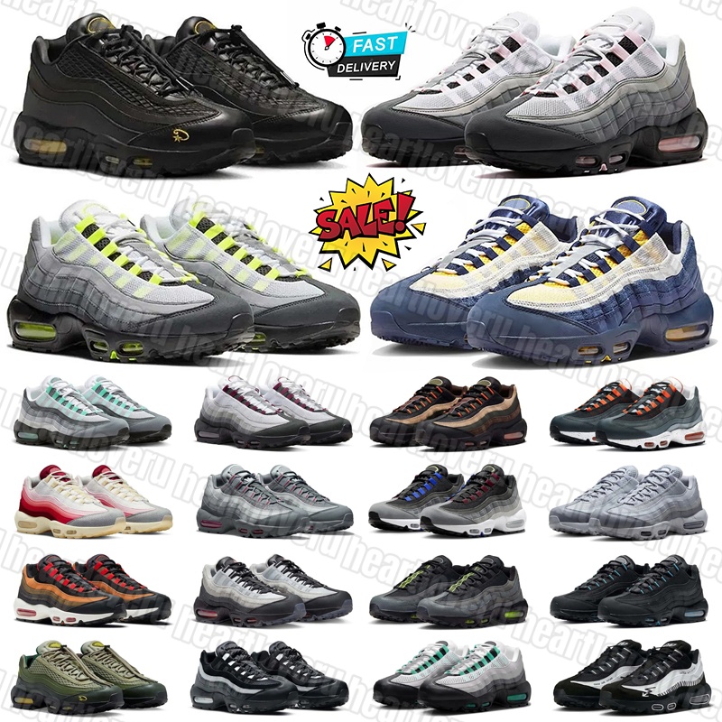 Designer 95s Running shoes Mens Trainers Leather rubber Triple Black White Sports Runners Outdoor Sneakers airmaxx 95 Chaussure free shipping