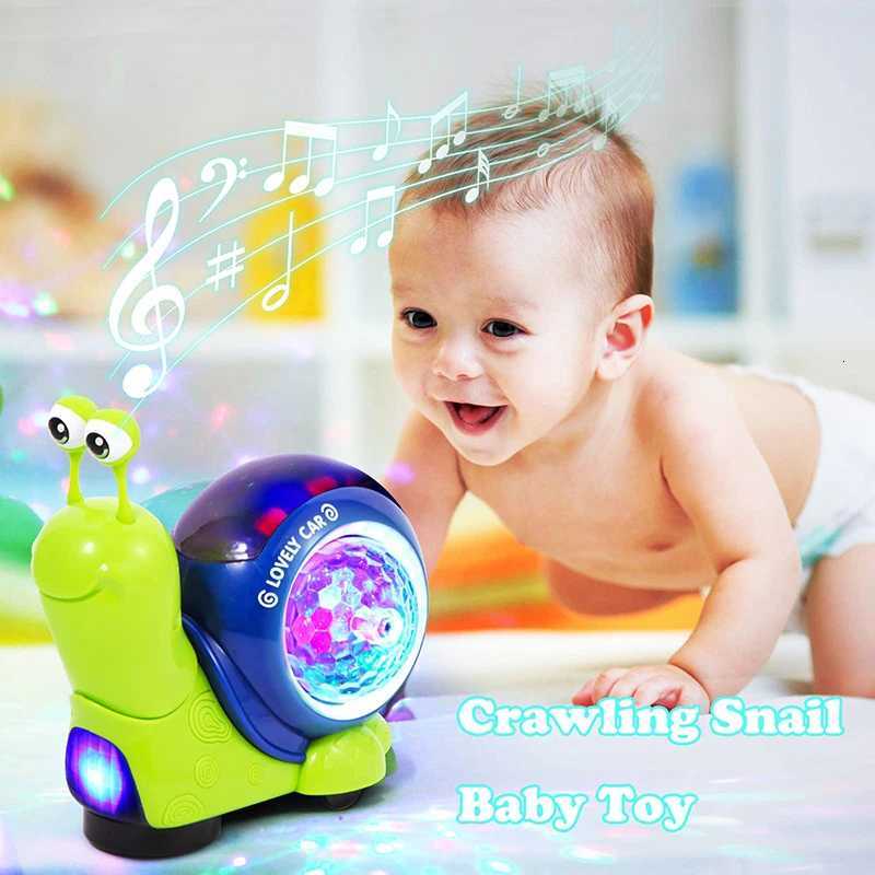 Crawling Crab Snail Baby Toy Walking Tummy Time Dancing Early Educational Interactive Musical Light Toys Toddler for Kids Gifts Y260316