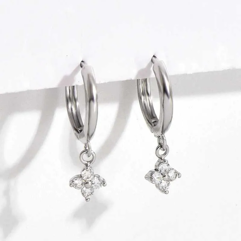 Designer Gold Tone Stainless Jewelry Steel Zircon Inlaid Designer Flower Earrings Luxury Sweet Women Wedding Jewelry