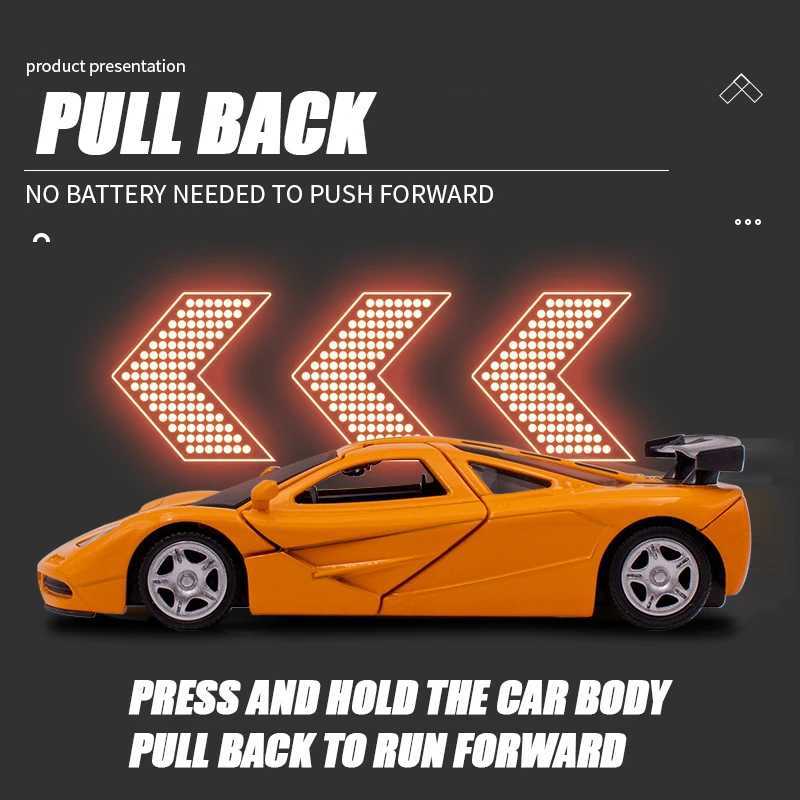 136 McLaren F1 1993 Alloy Racing Sportscar Model Miniature Diecast Toy Simulated Collect Kid Birthday Gift accurate reduction D260317