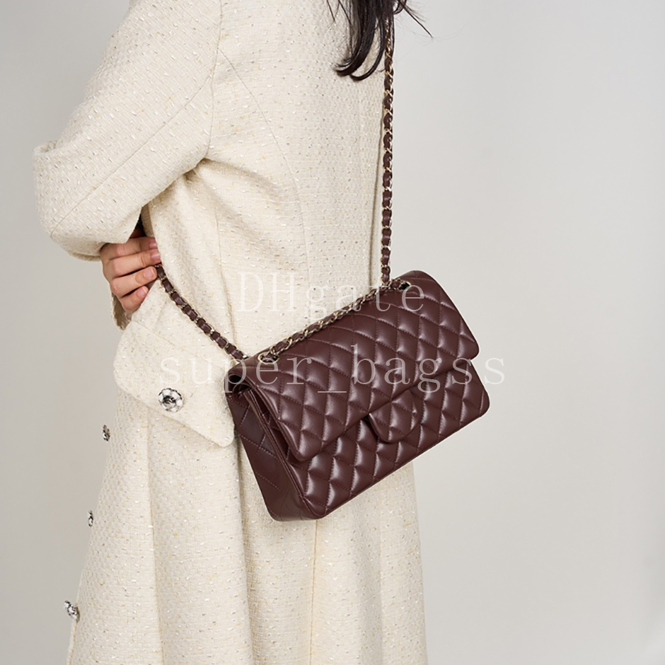 Classic Flap Bag 25CM handbag Mirror quality designer bag Lambskin Shoulder Bag Luxury chain Bag Genuine leather crossbody bag with gift box 24C04C