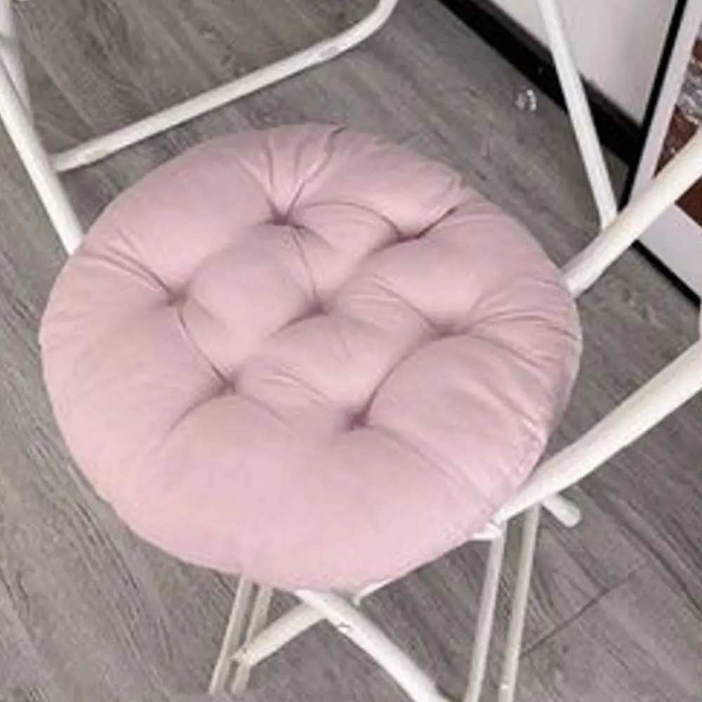 Fashion Nap Pillow Round Pad Solid Color Thicken Chair Cushion Non-slip Round Cushion Winter D260317