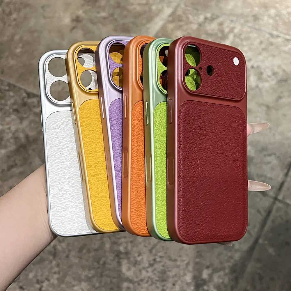 Matte Leather Texture Phone Case For iPhone 17 16 15 14 13 Pro Max Camera Protection Non-slip Shockproof Bumper Cover C260314