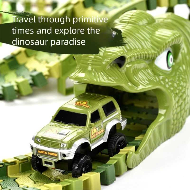 1/2/3pcs Universal Plastic Rail Car Toys fit for Dinosaur Assembly Bend Flexible Racing Track Toys for Children Gifts Y260316