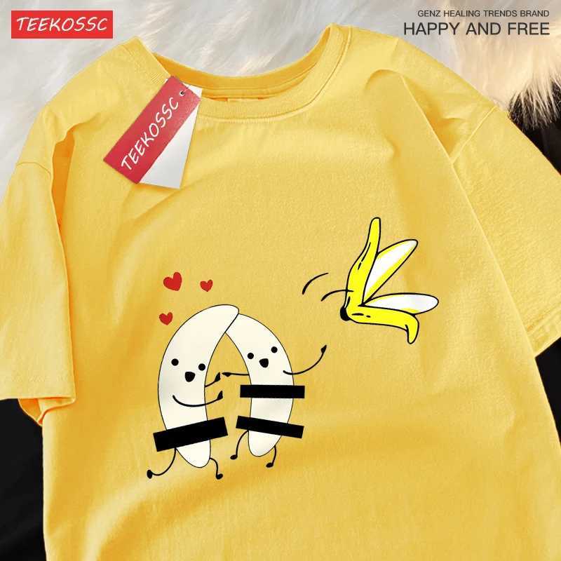 Remove Banana Peels Mens Women Tops Harajuku BreaTHable T-Shirts Casual Summer Short Sleeve Cotton Oversize Couple M260317
