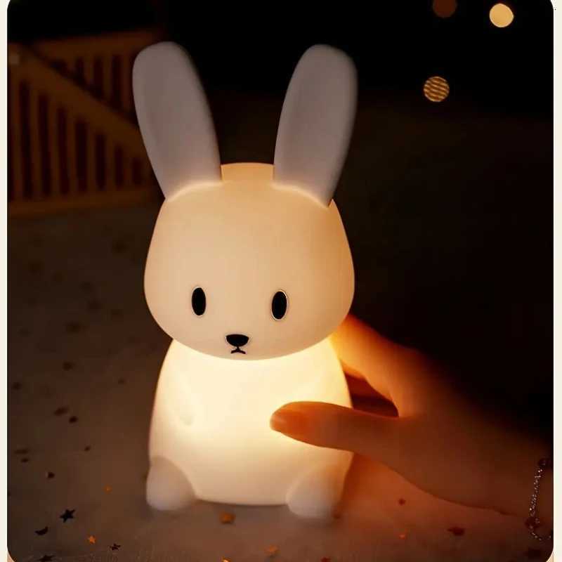 LED Night light Silicone Rabbit Touch Sensor lamp Cute Animal Light Bedroom Decor Gift for Kid Baby Child Table Lamp Home Decor H260316
