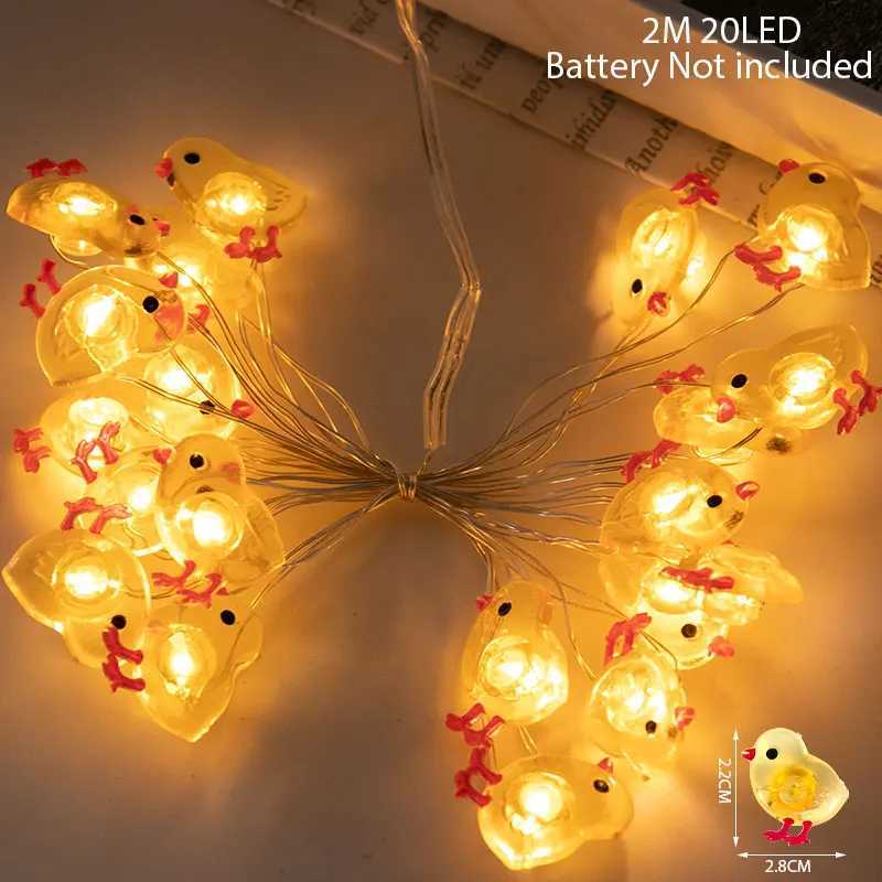 2m Easter String Lights Rabbit Carrot Easter Egg shape LED Fairy Light Garland Happy Easter Party Home Decoration 2025 Kids Gift H260316