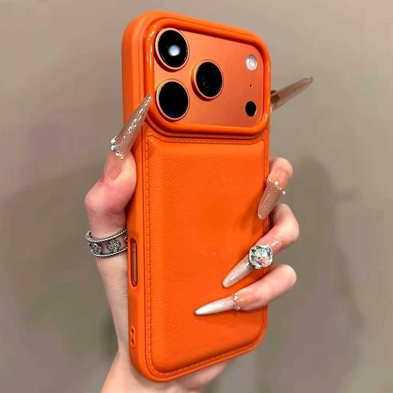 Luxury Drum Cortex Plain Phone Case For iPhone 11 12 13 14 15 16 17 Pro Max Plus 17 Air Shockproof Bumper Cases Cover C260314
