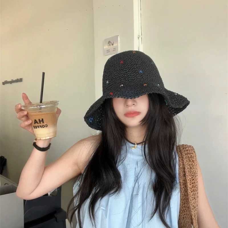 Summer Womens Fashionable Sun Protection Straw Hat Outdoor Beach Holiday Hat Lace Net Cap Japanese Sun Hat Breathable Hollow H260317 - view 4