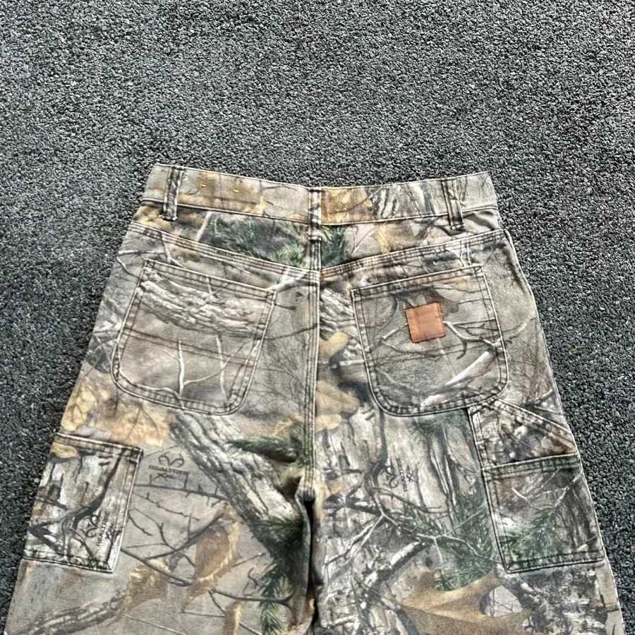 Mens Tree Branch Camouflage Jeans American Style Y2K Wide Leg Retro Loose Fashion Trend Street Straight Jeans Camo Pants Y2KT260316