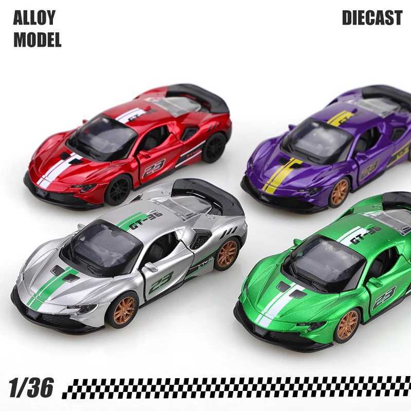 Bagged 136 Alloy SF90 Pullback Racing Car racetrack colors Alloy toy childrens toy cool colors The best gift D260317