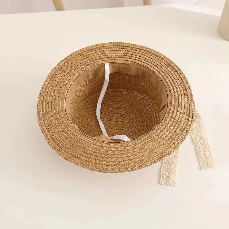 Cute Bow Streamer Girls Straw Hat Spring Summer Breathable Sunshade Kids Sun Hat Outdoor Travel UV Protection Children Panama Ca H260317 - view 6