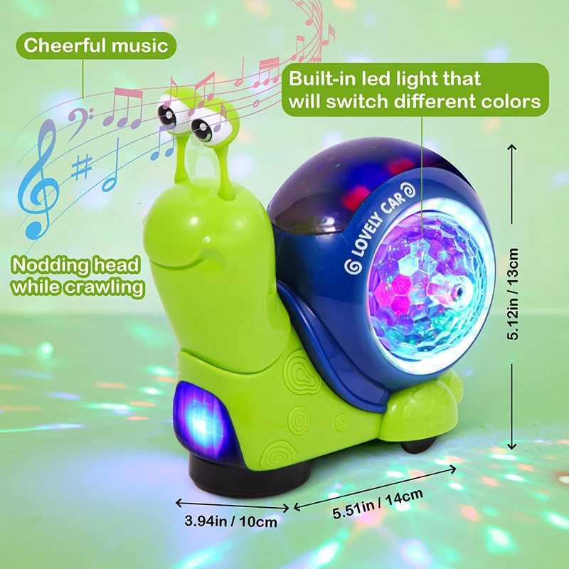 Crawling Crab Snail Baby Toy Walking Tummy Time Dancing Early Educational Interactive Musical Light Toys Toddler for Kids Gifts Y260316