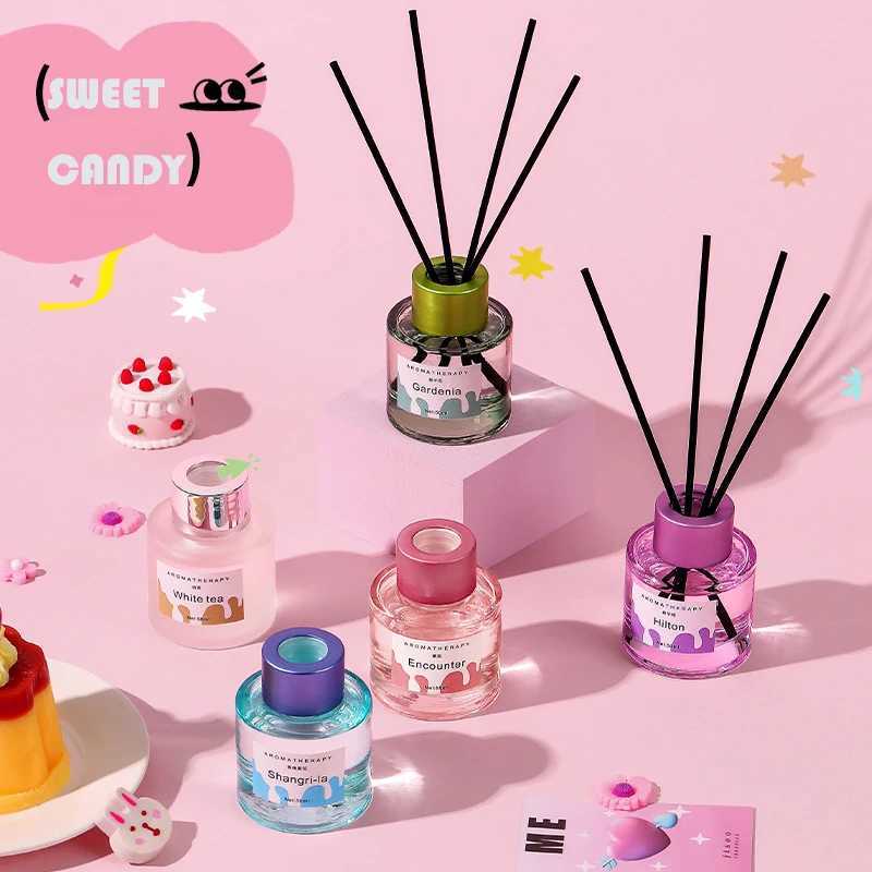 Macaron Color 50ml Reed Diffuser Sets Hotel Bathroom Rattan Sticks Aromatherapy Diffuser Air Freshener Plant Home Fragrance Oil D260317