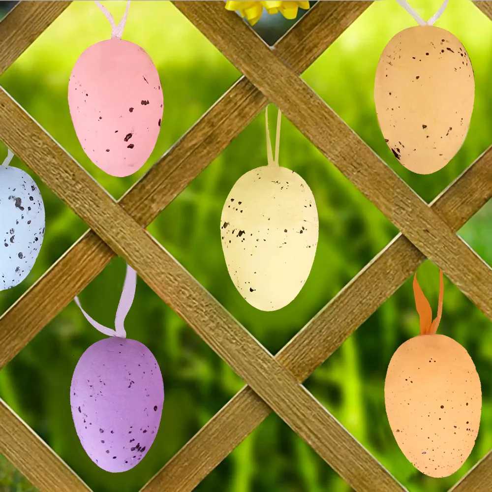 Easter Decor Supplies - 9PCS Hanging Spotted Foam Eggs - Imitation Easter Egg Ornaments H260316
