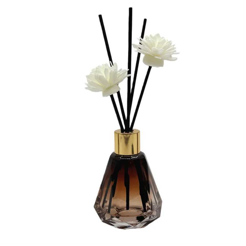 Essential Oil Diffuser 60ml Gradient Color Diamond Shape Reed Aromatherapy Bottle Used for Home Decor Fragrance Bedroom Aromatherapy Living R D260317