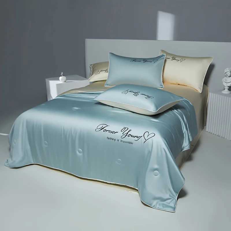 Luxurious 2-sided skin friendly fabric silky smooth touch high-quality coolness thin summer quilt Comfortable soft breathable D260317