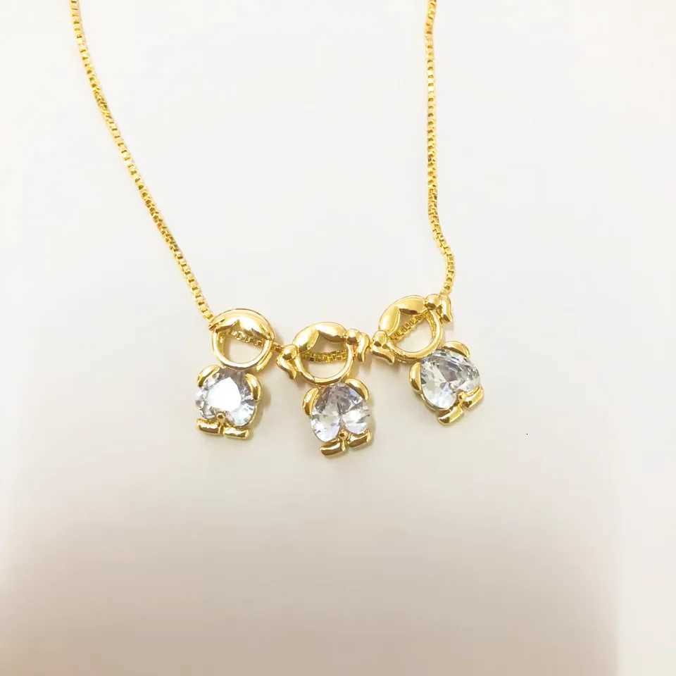 Nidin Fashion Cute Girls Boys Pendant Necklaces For Women Heart Shape Crystal Zircon Charm Clavicle Chain Jewelry Birthday GiftsXJ260317