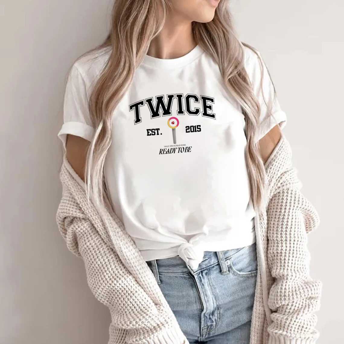 Twice Ready To Be T-Shirt Twice World Tour Womens Fashion Tee Twice Kpop Shirt Twice Jihyo Nayeon Momo Sana Mina Tzuyu Kpop Tee M260317