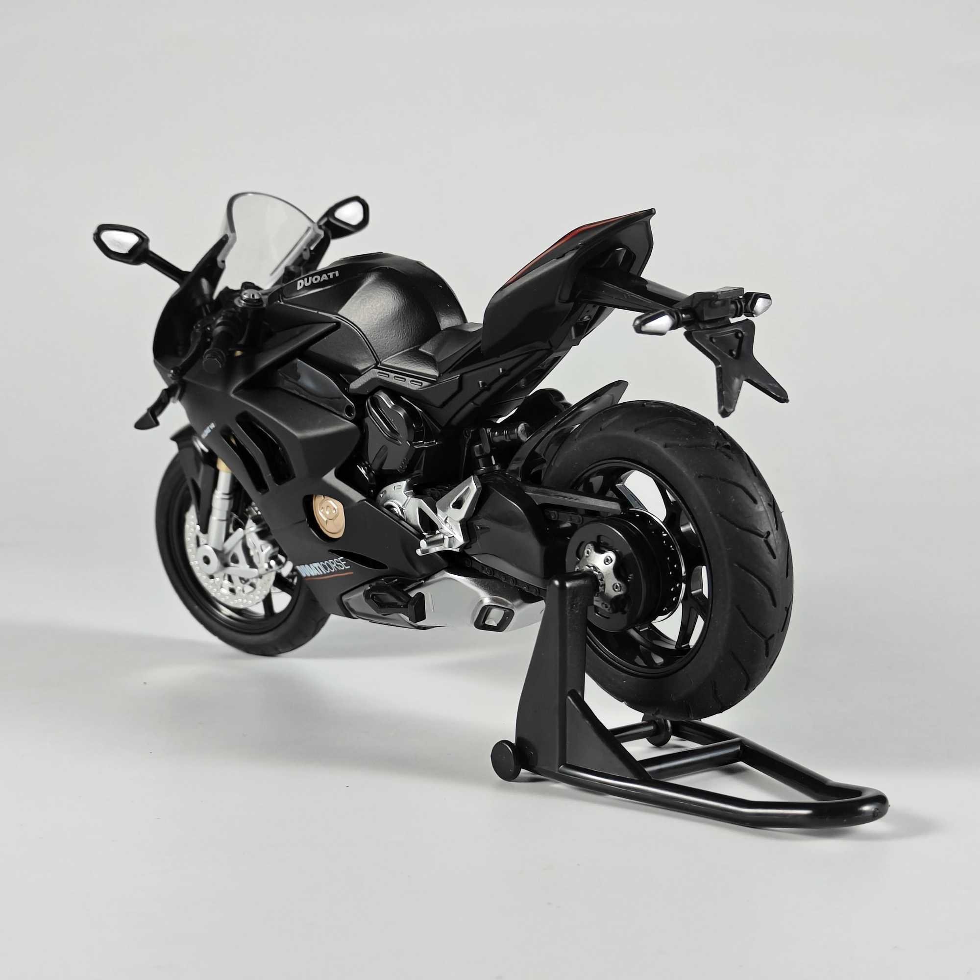 1/12 Ducati V4S Racing Car Diecast Motorcycle Model Sound And Light Toy Home Interior Decoration Birthday Present For Childrens D260317