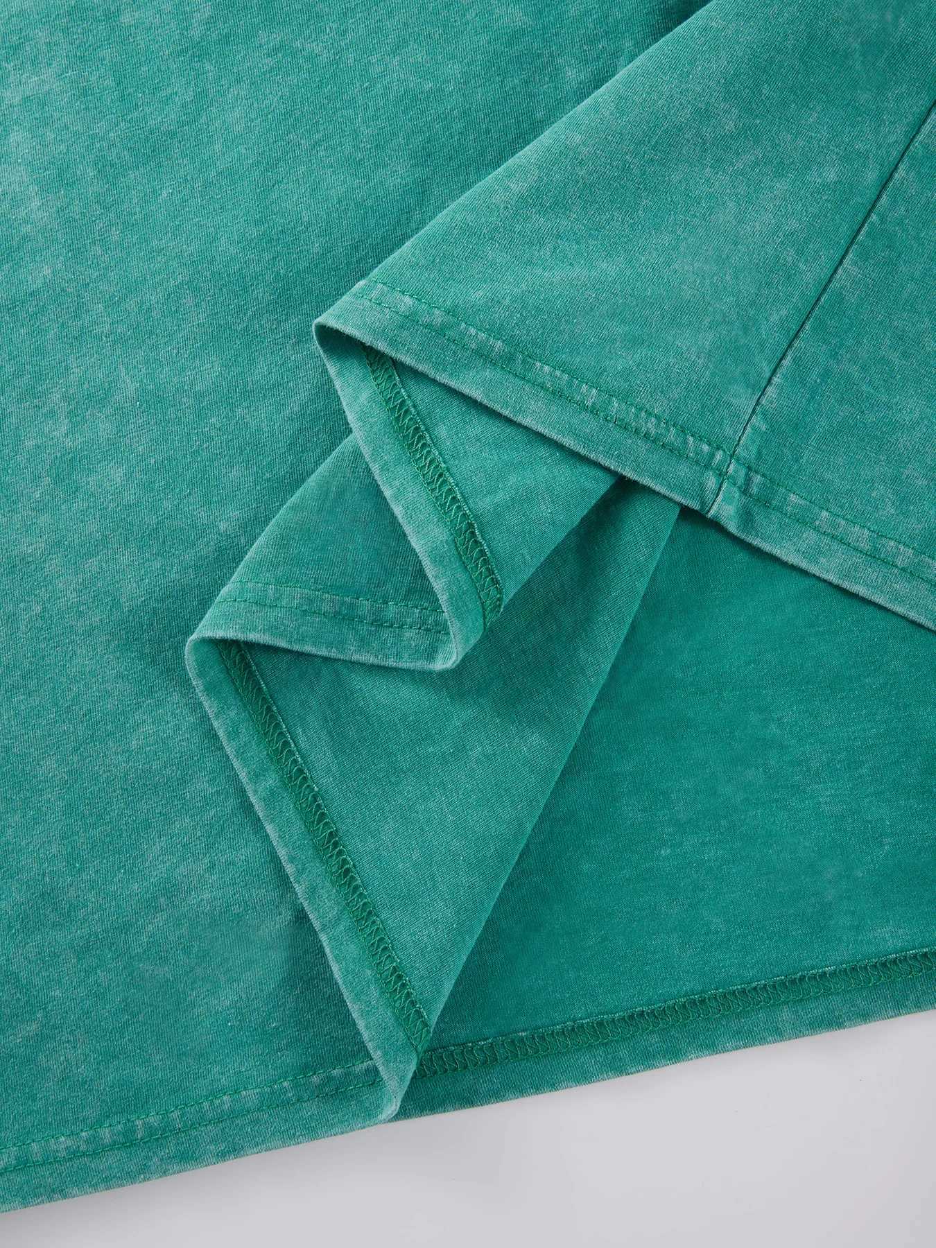 Happy Playing Children Pattern Retro T-Shirt Men Summer Soft Clothing Trendy Crewneck Washed Tops Oversize Cotton Streetwear M260317