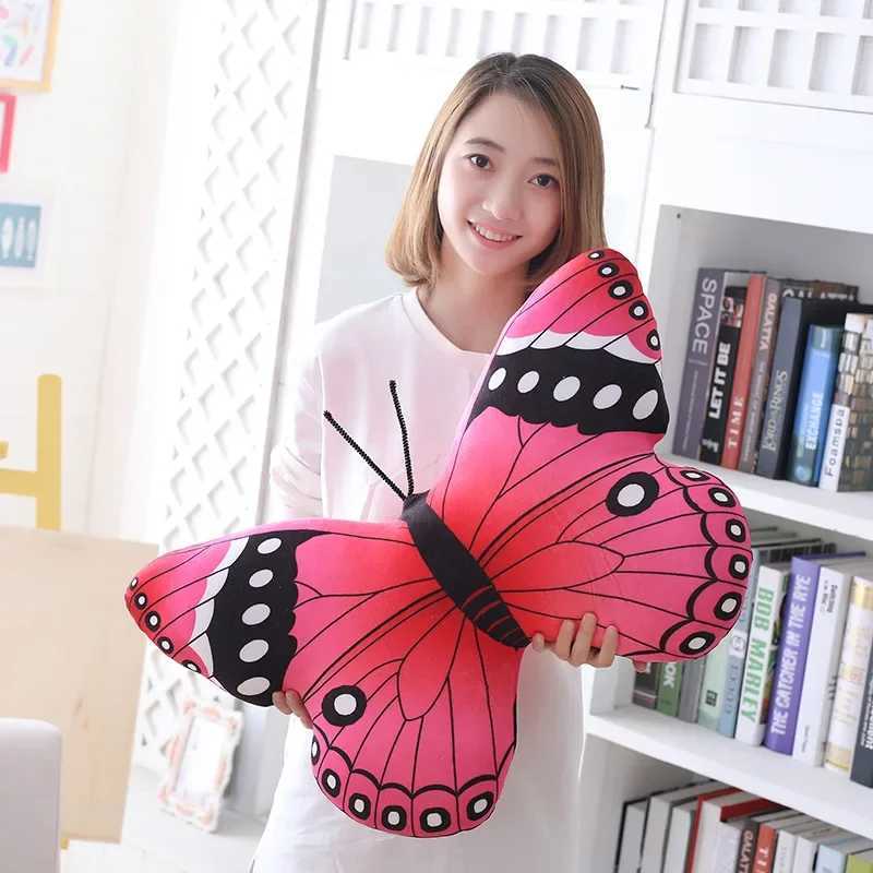 3D Butterfly Pillow Colorful Decorative Animal Throw Pillows Print Accent Pillow Stuffed Cushion Bed Bedroom Couch Home Textile D260317