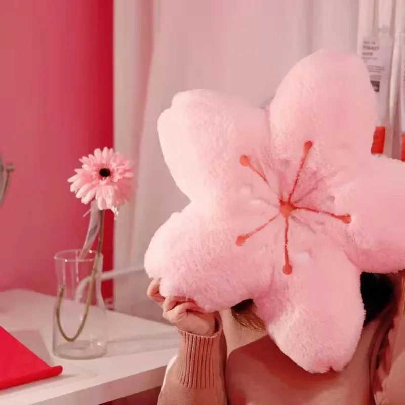 Pink cherry blossom petal cushion Bedroom and living room decor bay window floor seat plush cherry blossom pad D260317