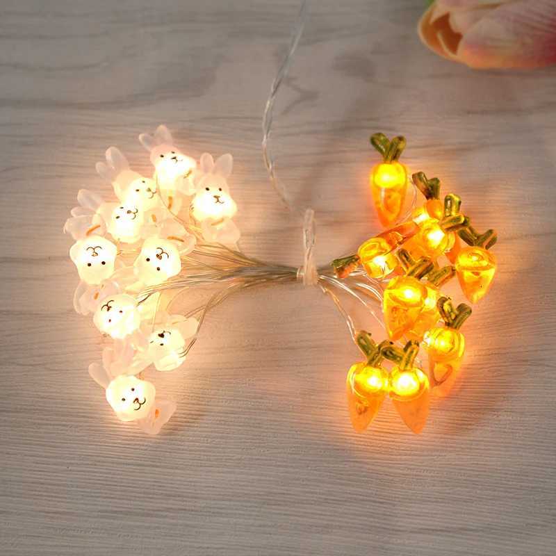 2/1 meter Easter String Lights for Home Decor 20 LED Glowing Easter Bunny Egg Carrot Fairy Light Ornament Decorations H260316