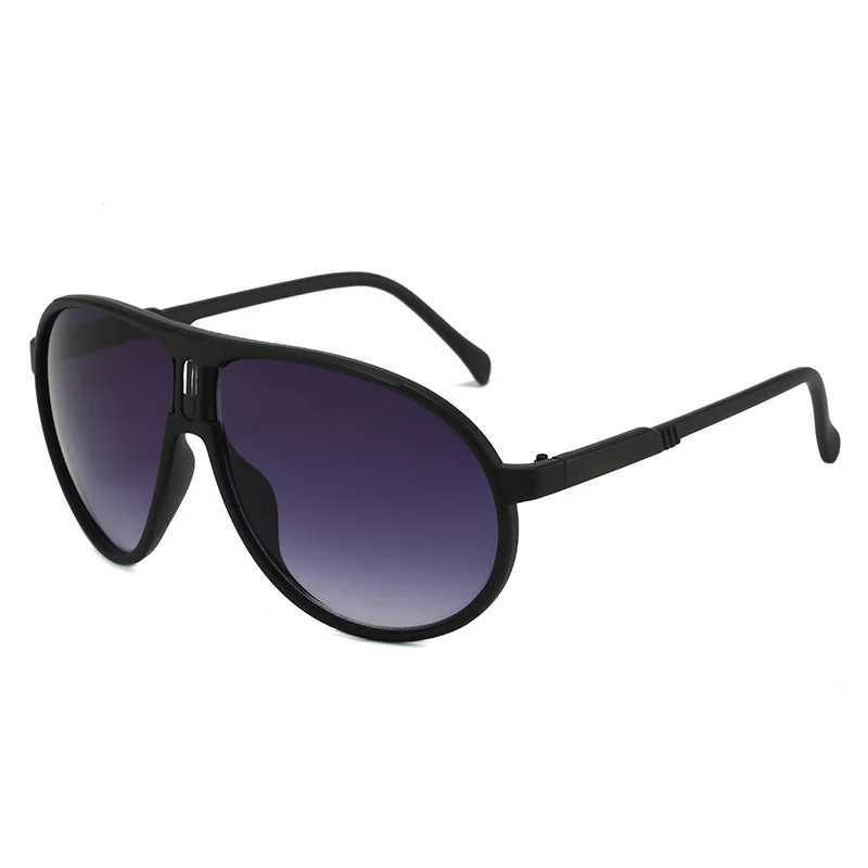 Men's Aviator-Style UV400 Sunglasses H260316, Polarized Round UV Protection Glasses with Purple/Grey Polycarbonate Lenses, Black Plastic Frame - Casua - view 3