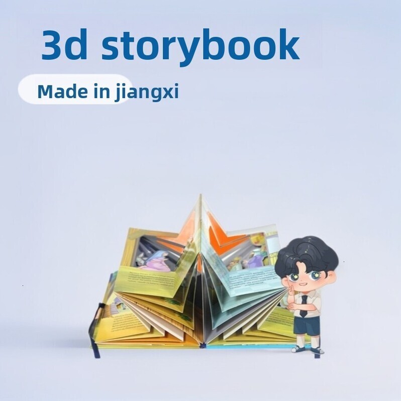 Cartoon Anime Storybook Custom Printing Children's 3D Pop-up Visual Reasoning Plot Puzzle Book