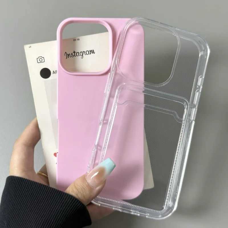 Luxury Clear Card Slot Holder Phone Case for iPhone 16 15 14 11 13 12 Pro Max Wallet 2 in1 Soft Protector Shockproof Candy Cover C260314