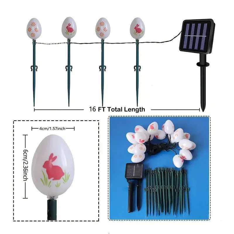 Solar Egg Pathway Lights for Outdoor Easter Decor Waterproof Glow Easter Eggs Exterior Porch Lawn Yard Garden Lighting H260316