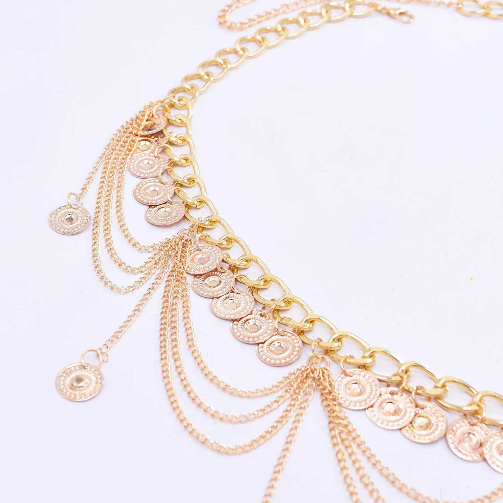 New Bohemian Ethnic Style Retro Alloy Coin Tassel Belly Chains Body Jewelry Gold Plated Womens Waist Chain Belt H260316 - view 7