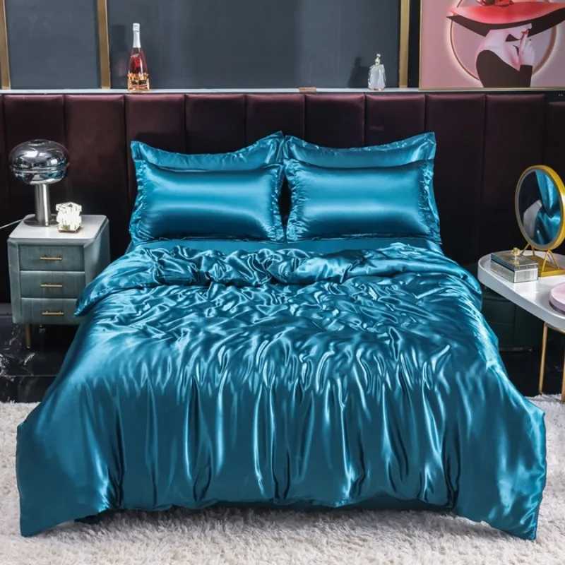 2025 new summer double-sided ice silk four-piece set simple bedding soft silky single quilt cover dormitory three-piece set D260317