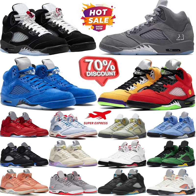 Designer 5s 6s Men Basketball shoes 5 Wolf Grey Aqua Toro Bravo Yellow Ochre Georgetown Metallic Silver UNC Red Oreo British Khaki trainers sports sneakers Eur 40-47