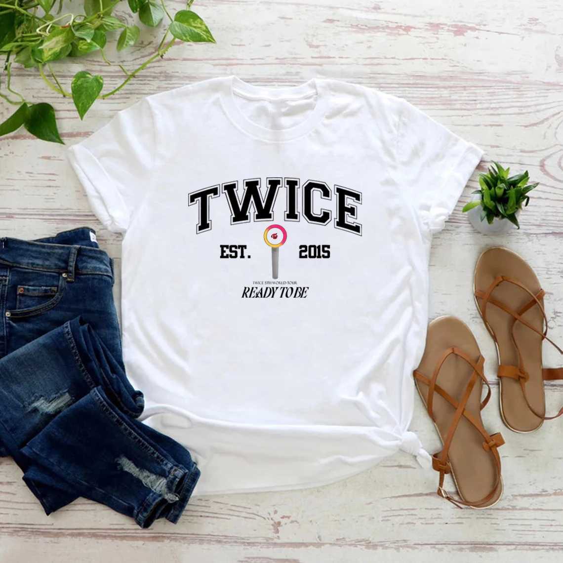 Twice Ready To Be T-Shirt Twice World Tour Womens Fashion Tee Twice Kpop Shirt Twice Jihyo Nayeon Momo Sana Mina Tzuyu Kpop Tee M260317