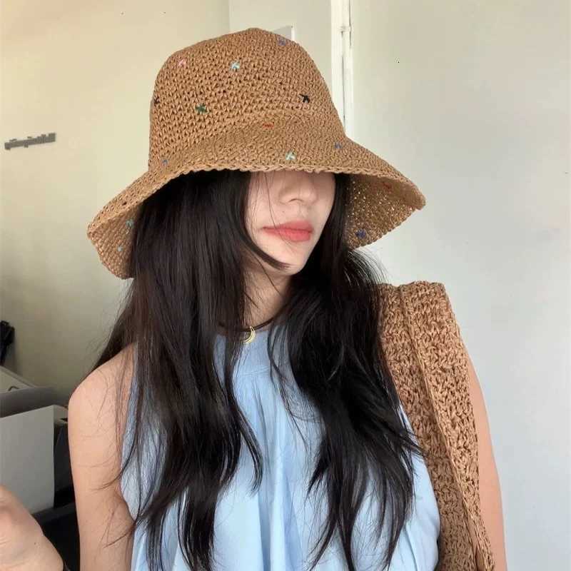 Summer Womens Fashionable Sun Protection Straw Hat Outdoor Beach Holiday Hat Lace Net Cap Japanese Sun Hat Breathable Hollow H260317 - view 3
