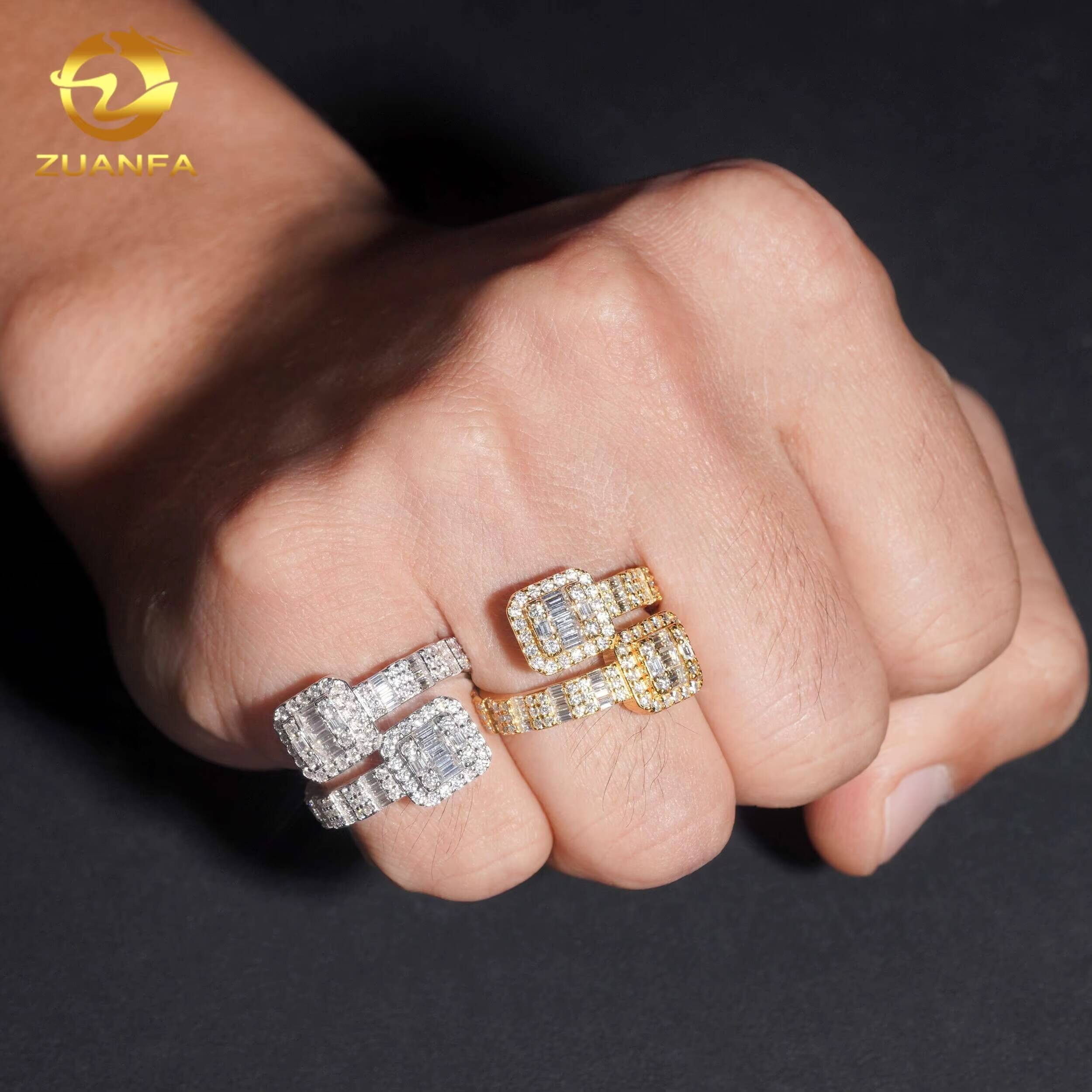 Hip Hop Jewelry Iced Out GRA Certificate Competitive Price Men Moissanite 925 Sterling Silver Ring