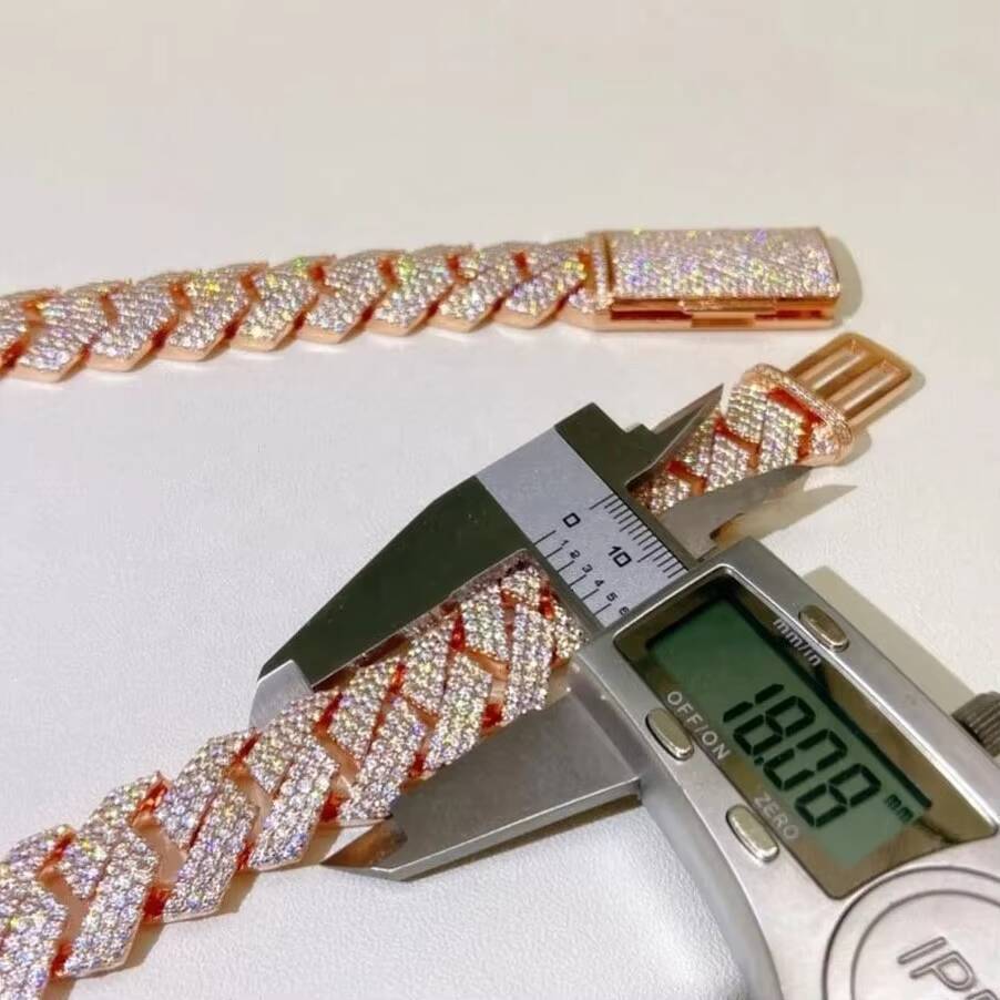 IGI Certified S925 Silver Rose Gold Plated Premium Quality Hip Hop Iced Out Custom VVS Diamond Fine Chains Necklaces Men